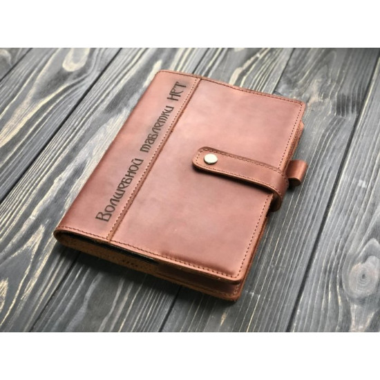 Cover for diary Fresh leather Hand Made light brown A5 (bloknot199)