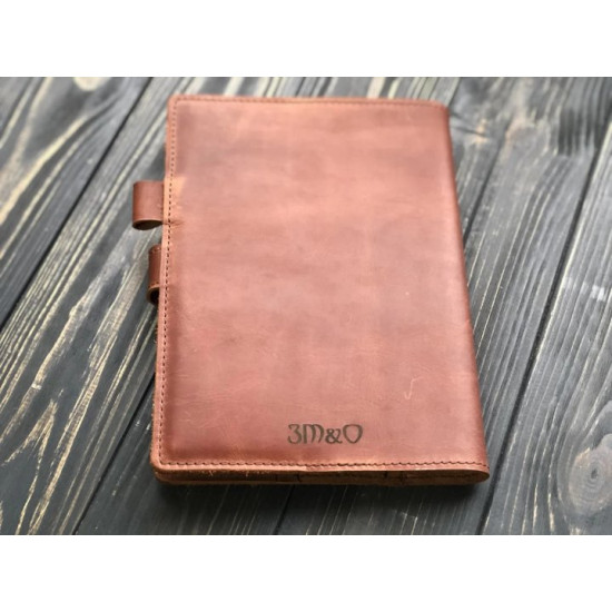 Cover for diary Fresh leather Hand Made light brown A5 (bloknot199)