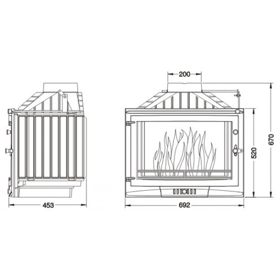 Камінна топка UNIFLAM 700 SELENIC ECO із шибером