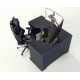 Corner gaming table Tron-2 Zeus black + blue