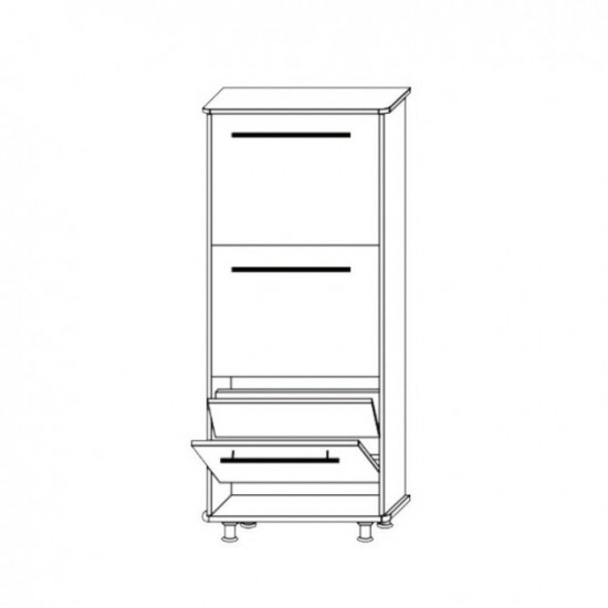 Shoe cabinet in the hallway made of chipboard Niagara 580 3D Sokme oak sonoma/white