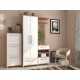 Shoe cabinet in the hallway made of chipboard Niagara 580 3D Sokme oak sonoma/white