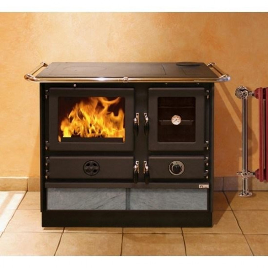 Wood-burning stove with water circuit and MBS SUPER THERMO MAGNUM STONE stove