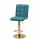 Bar stool on a golden leg Onder Mebli AUGUSTO EK TURQUOISE 1002 BAR GD - BASE