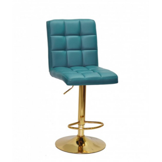 Bar stool on a golden leg Onder Mebli AUGUSTO EK TURQUOISE 1002 BAR GD - BASE