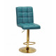 Bar stool on a golden leg Onder Mebli AUGUSTO EK TURQUOISE 1002 BAR GD - BASE