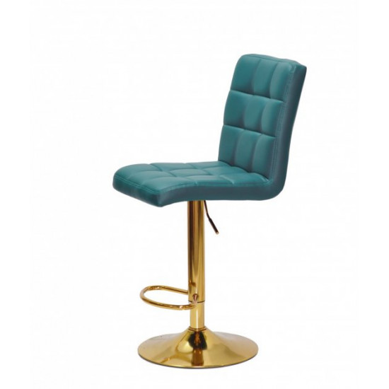 Bar stool on a golden leg Onder Mebli AUGUSTO EK TURQUOISE 1002 BAR GD - BASE