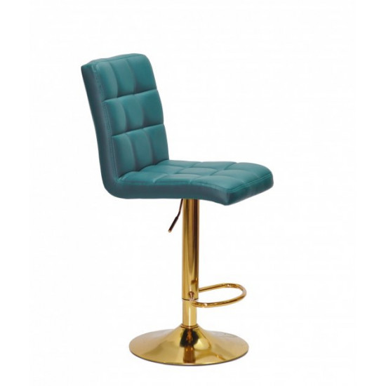 Bar stool on a golden leg Onder Mebli AUGUSTO EK TURQUOISE 1002 BAR GD - BASE