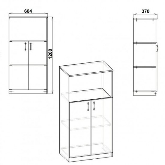 Office cabinet Kompanit KSh-15 alba (white)