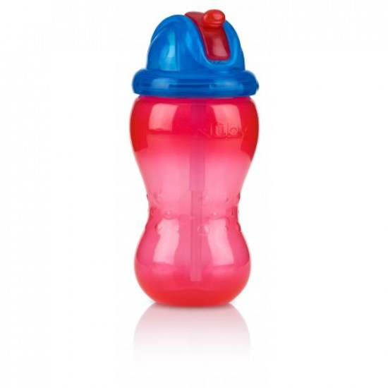 Nuby Sippy Cup with Silicone Sippy Straw 355 ml Red (NV0404001red)