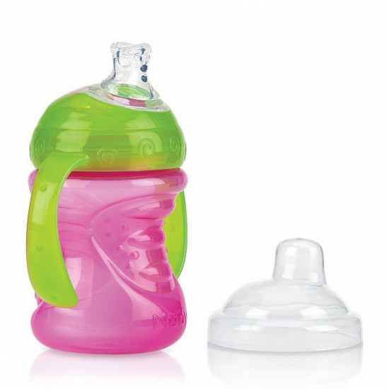 Nuby sippy cup with silicone spout and handles No Spill 240 ml (NV0404003pnk)