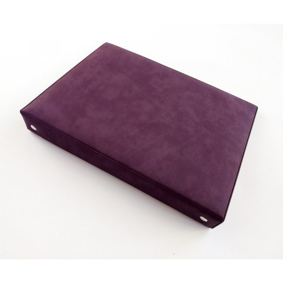 Cover (folder) on rings Nubuk purple for removable blocks, A5, artificial nubuck, No brand