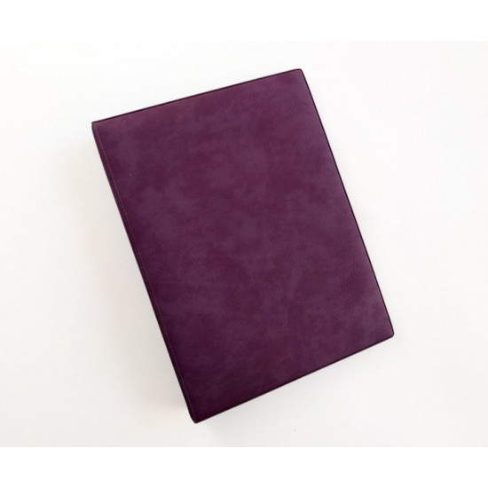 Cover (folder) on rings Nubuk purple for removable blocks, A5, artificial nubuck, No brand