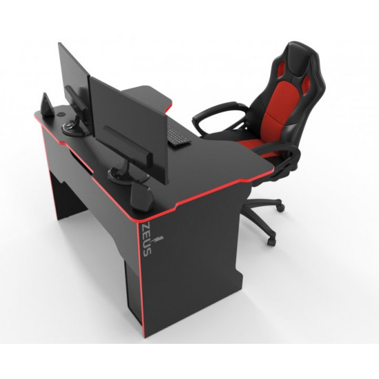 Gaming table Zeus TRON black-red