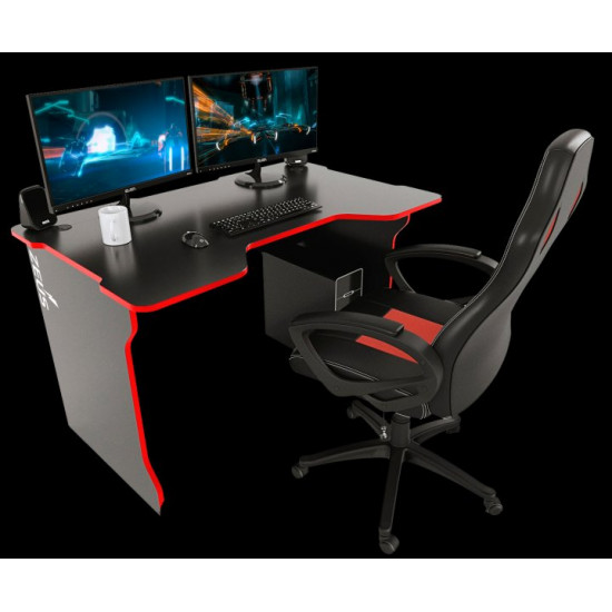 Gaming table Zeus TRON black-red