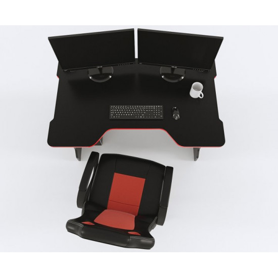 Gaming table Zeus TRON black-red