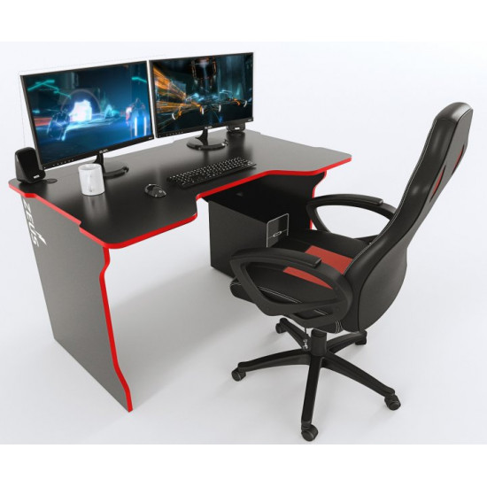 Gaming table Zeus TRON black-red