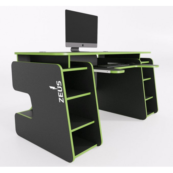 Gaming table Zeus Galaktika black-lime GA-1