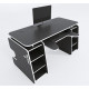 Gaming table Zeus Galaktika black and white GA-1