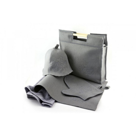 Sauna set 5in1 felt (gray)