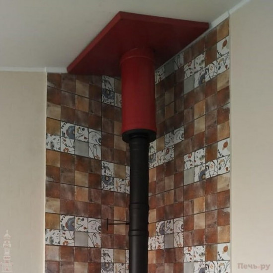 Cast iron stove - fireplace MBS CORNER red