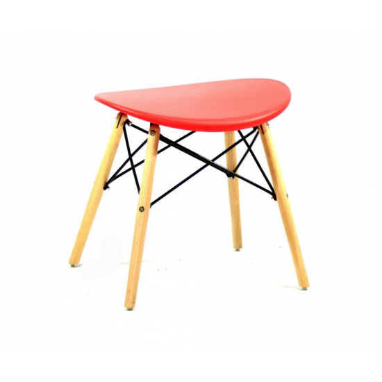 Plastic dining stool on wooden legs Onder Mebli KRIS RED 05