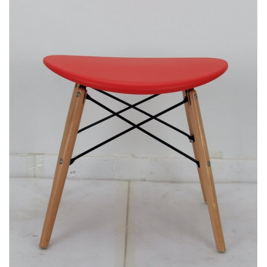 Plastic dining stool on wooden legs Onder Mebli KRIS RED 05