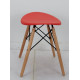 Plastic dining stool on wooden legs Onder Mebli KRIS RED 05