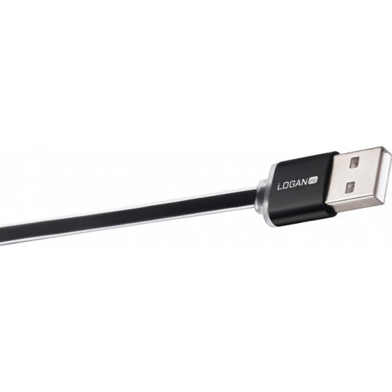  Кабель Logan USB-A 2.0 - microUSB 1 м Black (EL117-010BK)