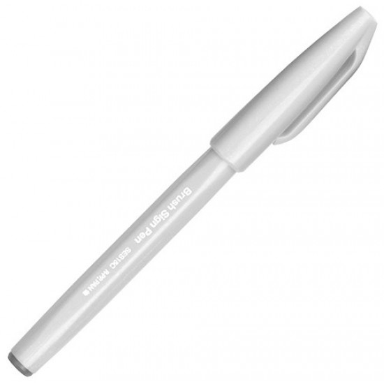 Pentel Brush Sign Pen Tip light gray rubber tip