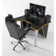 Gaming table ZEUS IGROK-3L black + yellow with LED backlight