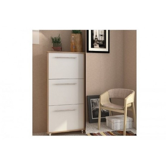 Shoe cabinet Sokme Niagara 580/3D Sonoma Oak / White