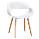 Plastic dining chair with wooden legs Onder Mebli KARE WHITE 07