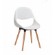 Plastic dining chair on wooden legs Onder Mebli GAIL WHITE 07