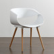 Plastic dining chair with wooden legs Onder Mebli KARE WHITE 07