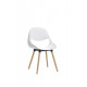 Plastic dining chair on wooden legs Onder Mebli GAIL WHITE 07