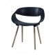 Plastic dining chair with wooden legs Onder Mebli KARE BLACK 04