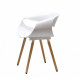 Plastic dining chair with wooden legs Onder Mebli KARE WHITE 07