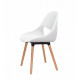 Plastic dining chair on wooden legs Onder Mebli GAIL WHITE 07