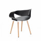 Plastic dining chair with wooden legs Onder Mebli KARE BLACK 04