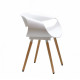 Plastic dining chair with wooden legs Onder Mebli KARE WHITE 07