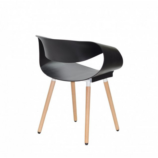 Plastic dining chair with wooden legs Onder Mebli KARE BLACK 04