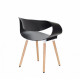 Plastic dining chair with wooden legs Onder Mebli KARE BLACK 04