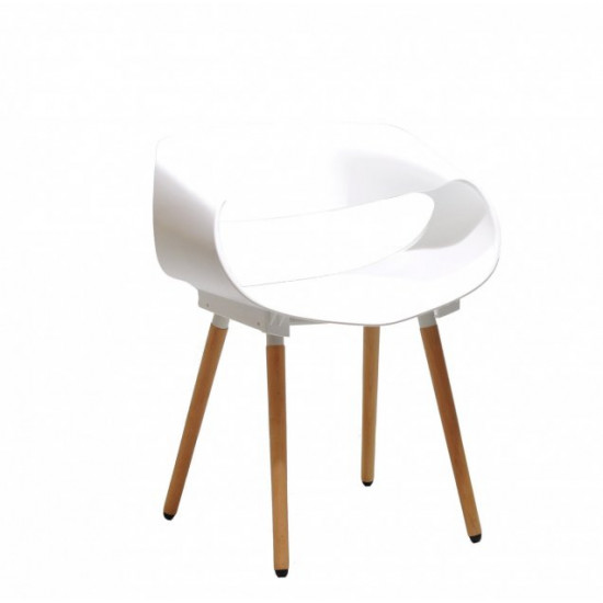 Plastic dining chair with wooden legs Onder Mebli KARE WHITE 07