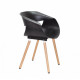 Plastic dining chair with wooden legs Onder Mebli KARE BLACK 04