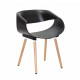 Plastic dining chair with wooden legs Onder Mebli KARE BLACK 04