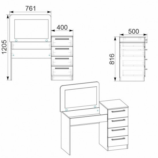 Dressing table for bedroom 9 Companit Nymphea Alba