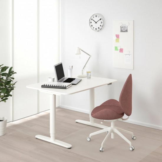 Computer desk IKEA BEKANT 120x80 cm with adjustable height white 490.225.19