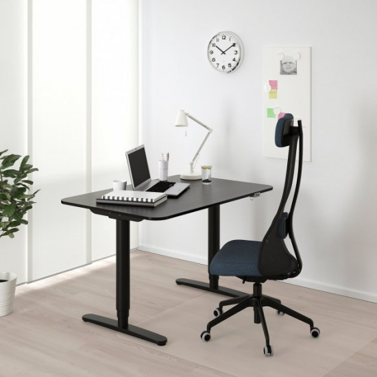 Computer desk IKEA BEKANT 120x80 cm with adjustable height Black 692.822.19