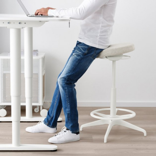 Computer desk IKEA BEKANT 120x80 cm with adjustable height white 490.225.19